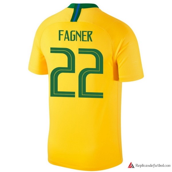 Camiseta Seleccion Brasil Primera equipación Fagner 2018 Amarillo